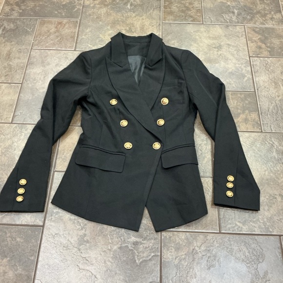 ❄3/$26 Xmas sale❄ Elegant Black Blazer with bronze Buttons - Picture 1 of 3
